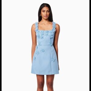 ELLIATT 3D floral mini dress in blue, size medium never worn. New with tags.